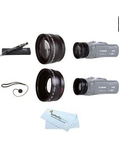 Wide Angle and Telephoto Lens Kit for Canon VIXIA HF R82, HF R80, HF R800, HF R700, HF R72, HF R70 Camcorder Includes .43x Wide Angle Lens + 2.2X Telephoto Lens + Lens Pen Kit + Much More