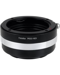 Fotodiox Lens Mount Adapter - Pentax K AF Mount (PKAF) DSLR Lens to Sony Alpha E-Mount Mirrorless Camera Body with Built-in Aperture Control Dial